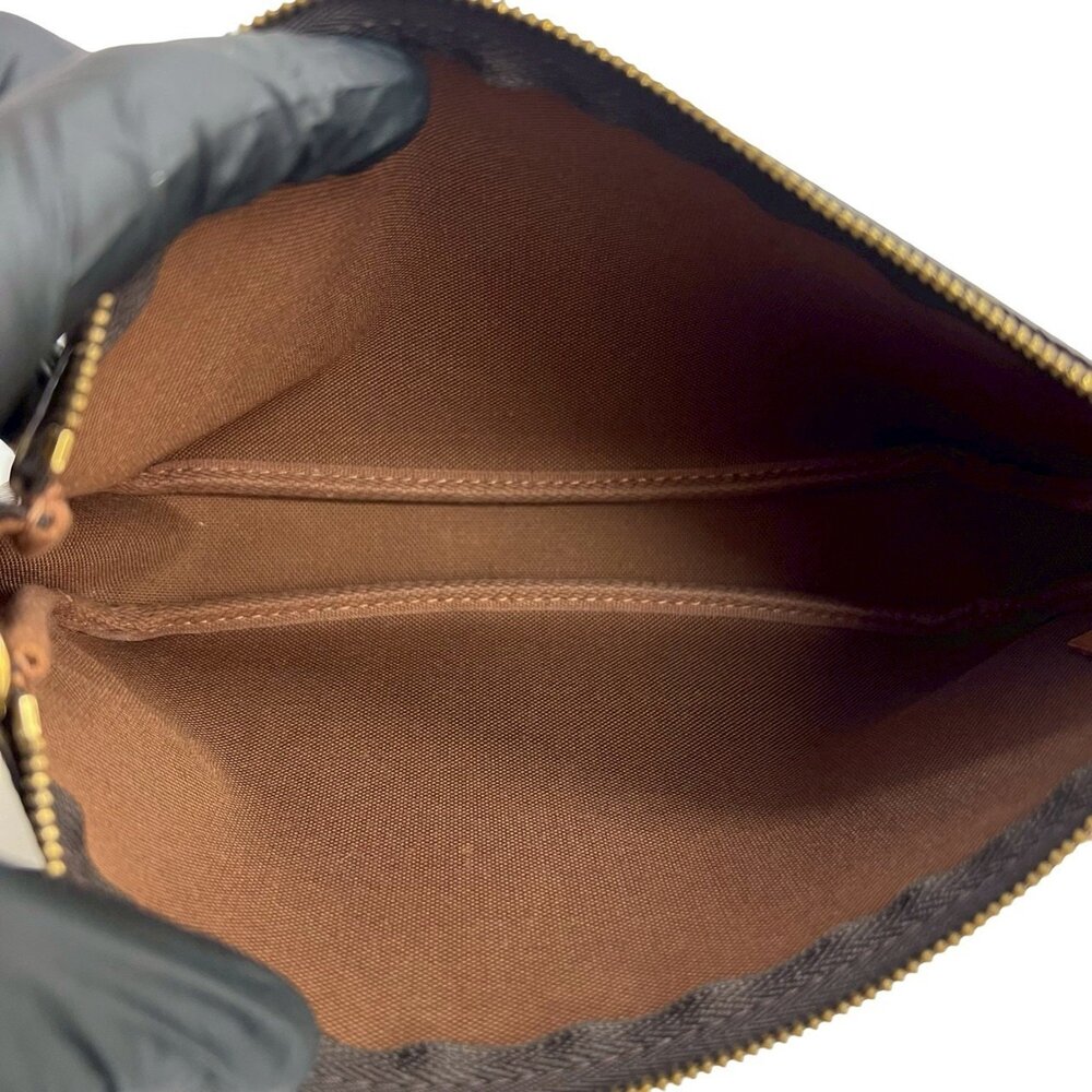 LOUIS VUITTON Brown Monogram Leather Pochette Pouch - Picture 9 of 9